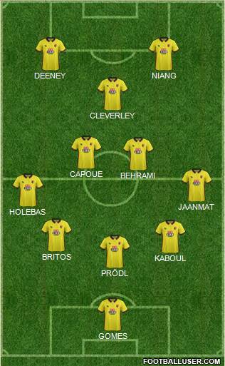 Watford 5-4-1 football formation