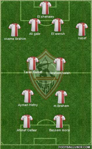 Zamalek Sporting Club 4-4-2 football formation