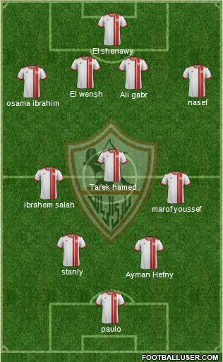 Zamalek Sporting Club 4-3-2-1 football formation