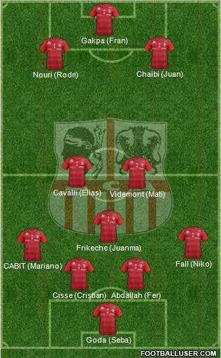 Athletic Club Ajaccien Football 4-2-1-3 football formation