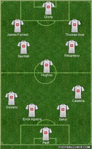 Derby County 4-1-2-3 football formation