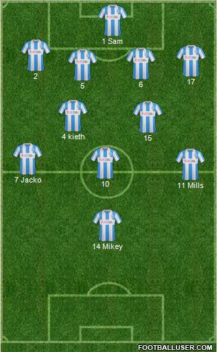 Huddersfield Town 4-2-3-1 football formation