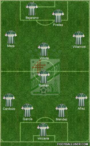 C Oriente Petrolero 4-1-3-2 football formation