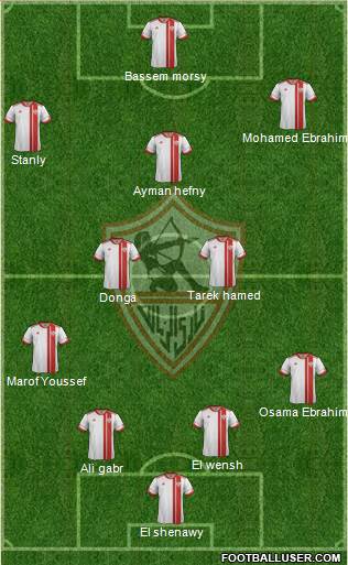 Zamalek Sporting Club 4-2-3-1 football formation