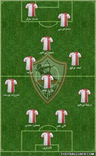 Zamalek Sporting Club 3-5-2 football formation