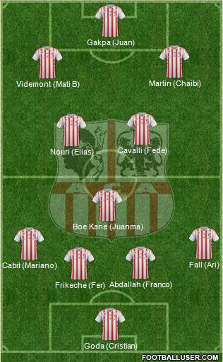 Athletic Club Ajaccien Football 4-1-4-1 football formation