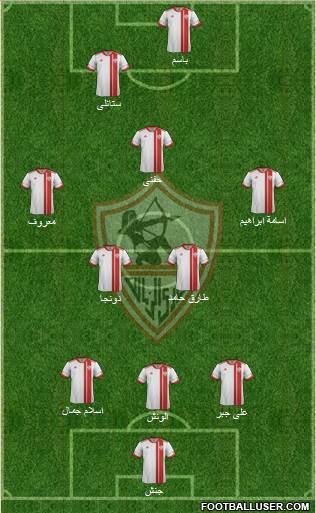 Zamalek Sporting Club 3-5-2 football formation