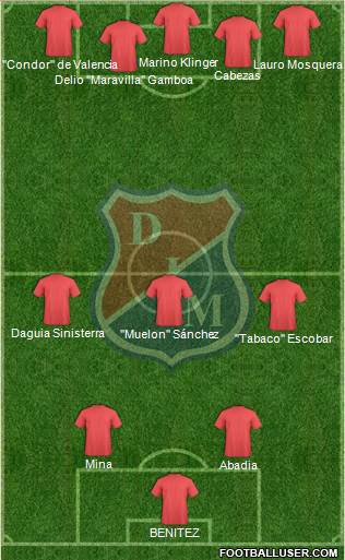 CD Independiente Medellín 3-5-2 football formation