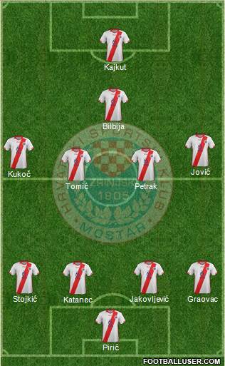 HSK Zrinjski Mostar 4-4-1-1 football formation