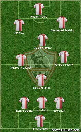 Zamalek Sporting Club 3-4-2-1 football formation