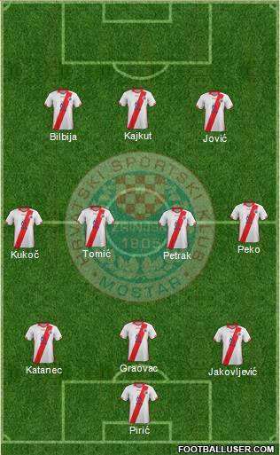 HSK Zrinjski Mostar football formation