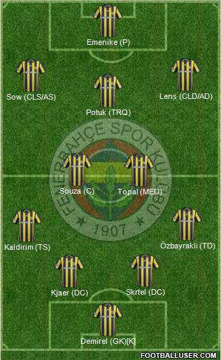Fenerbahçe SK Formation 2017