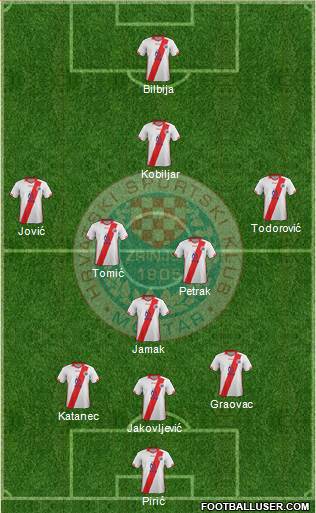 HSK Zrinjski Mostar football formation