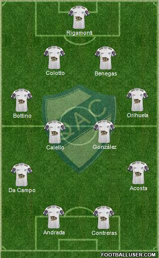 Quilmes 4-1-3-2 football formation