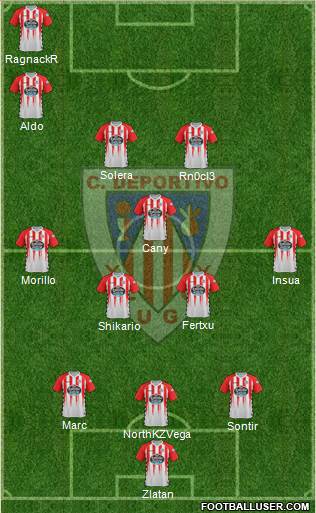 C.D. Lugo 3-5-2 football formation