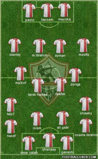 Zamalek Sporting Club 4-2-1-3 football formation