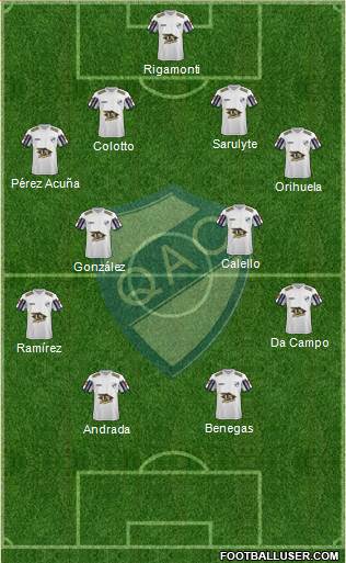 Quilmes 4-4-2 football formation