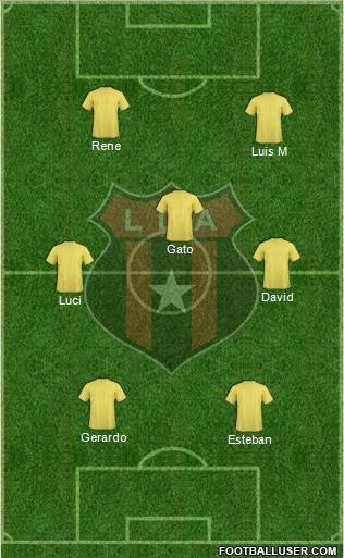 Liga Deportiva Alajuelense 5-4-1 football formation