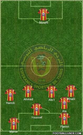 Espérance Sportive de Tunis 3-4-2-1 football formation