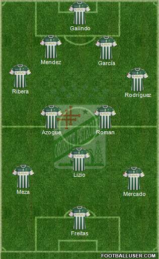 C Oriente Petrolero 4-2-3-1 football formation