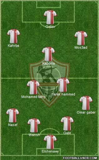 Zamalek Sporting Club 3-5-1-1 football formation