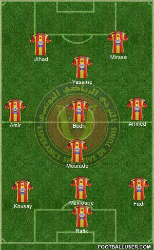 Espérance Sportive de Tunis 4-3-3 football formation