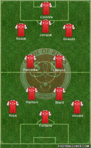 Stade de Reims 3-4-2-1 football formation