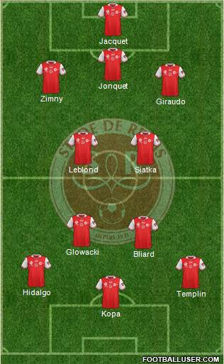 Stade de Reims 3-4-2-1 football formation