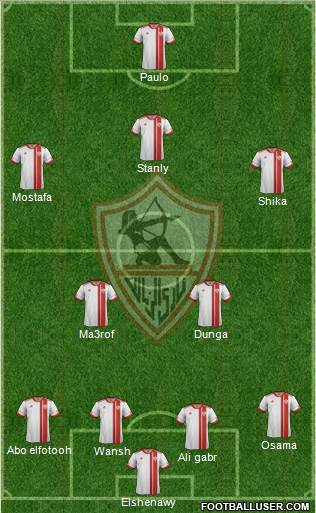 Zamalek Sporting Club 4-2-3-1 football formation