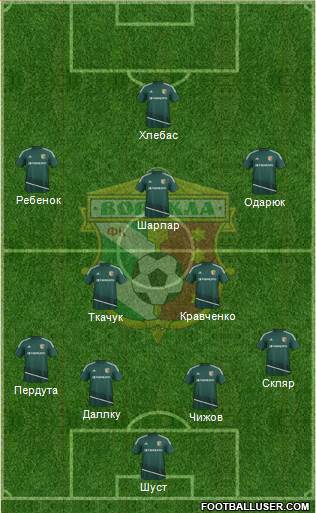 Vorskla Poltava 4-1-3-2 football formation