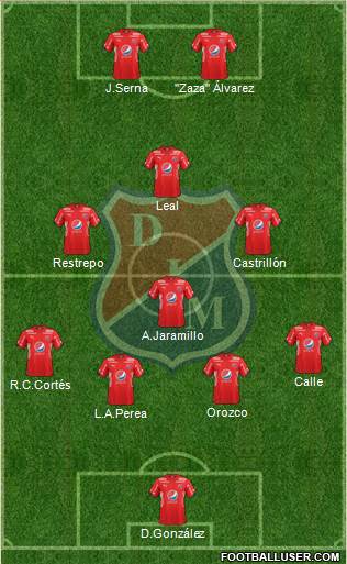 CD Independiente Medellín 4-3-1-2 football formation