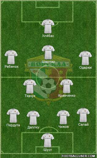 Vorskla Poltava 4-1-4-1 football formation