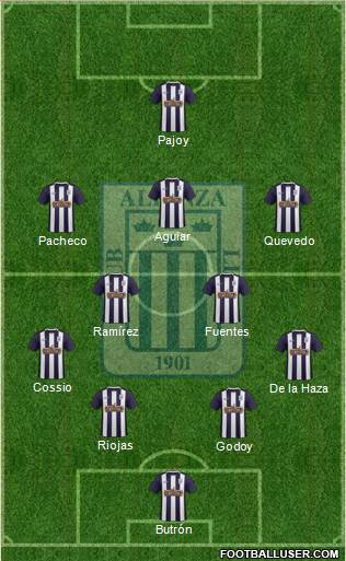 C Alianza Lima 4-5-1 football formation