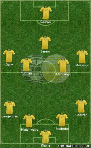 South Africa 4-4-1-1 football formation