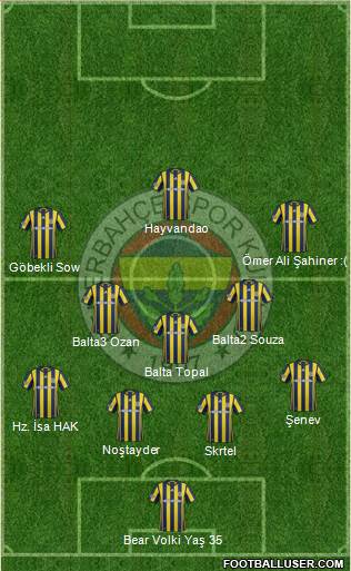 Fenerbahçe SK Formation 2017