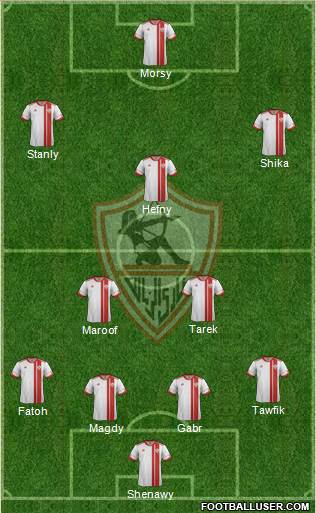 Zamalek Sporting Club 4-2-3-1 football formation