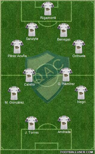 Quilmes 4-4-2 football formation