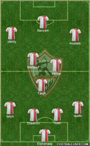 Zamalek Sporting Club 4-3-2-1 football formation