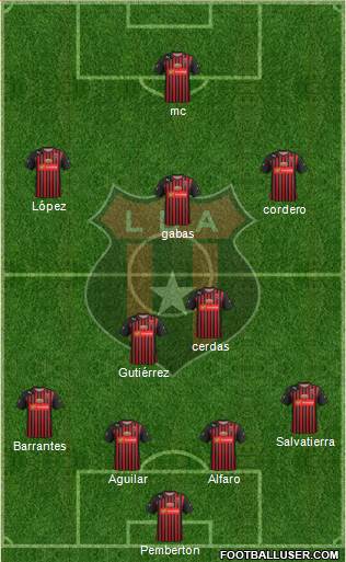 Liga Deportiva Alajuelense 4-2-3-1 football formation