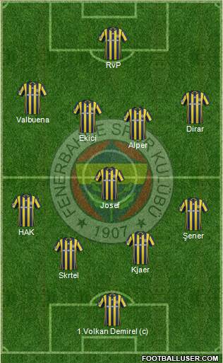Fenerbahçe SK Formation 2017