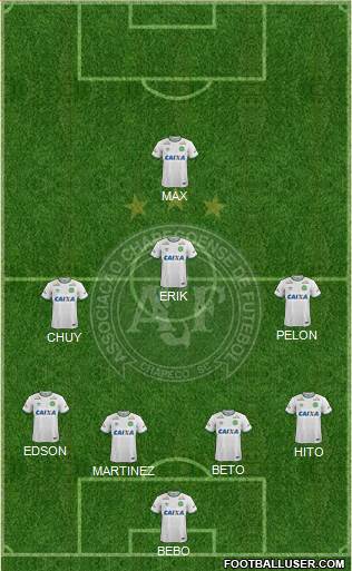 A Chapecoense F 4-3-1-2 football formation