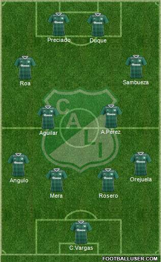 AC Deportivo Cali 4-2-2-2 football formation