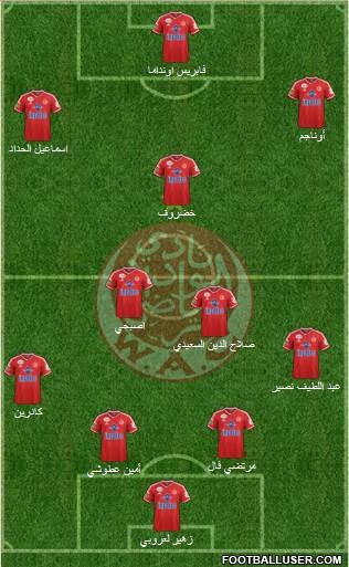 Wydad Athletic Club 4-2-1-3 football formation