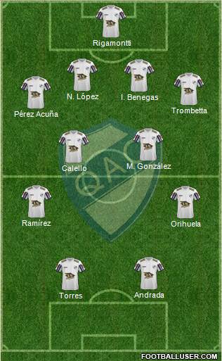 Quilmes 4-4-2 football formation