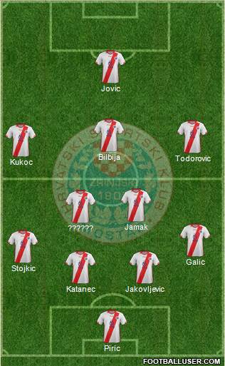 HSK Zrinjski Mostar 4-2-3-1 football formation