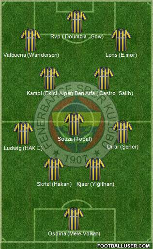 Fenerbahçe SK Formation 2017