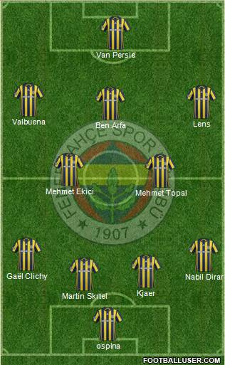 Fenerbahçe SK Formation 2017