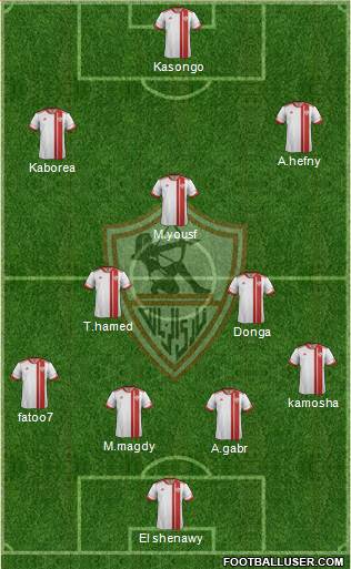 Zamalek Sporting Club 4-3-2-1 football formation