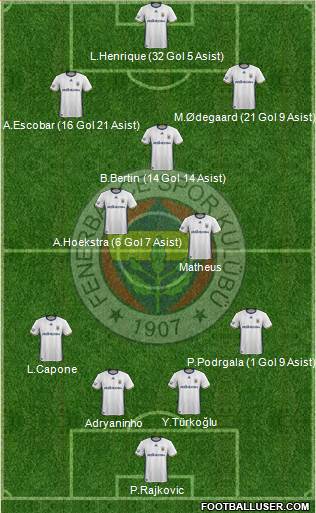 Fenerbahçe SK Formation 2017