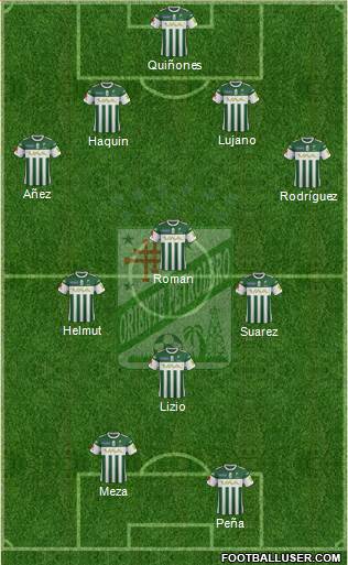 C Oriente Petrolero 4-4-2 football formation